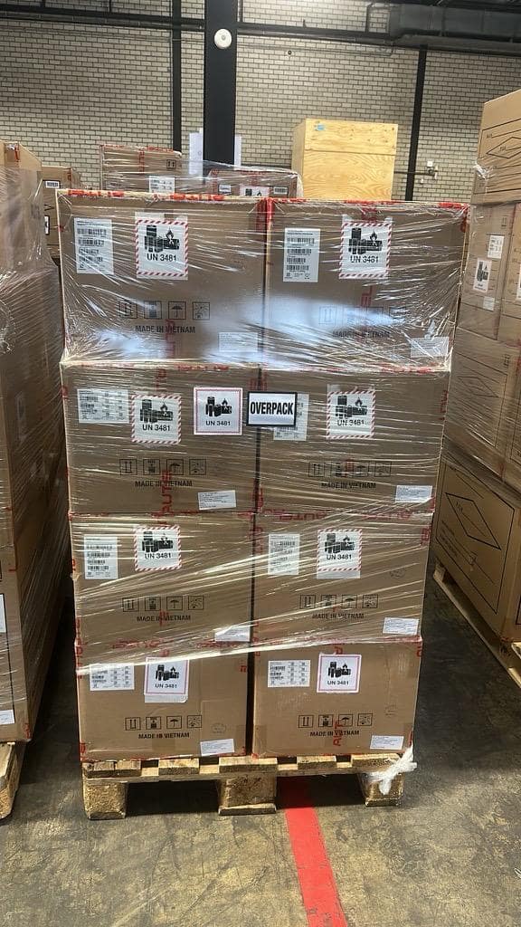 Lithium ion batteries ready for shipping by air